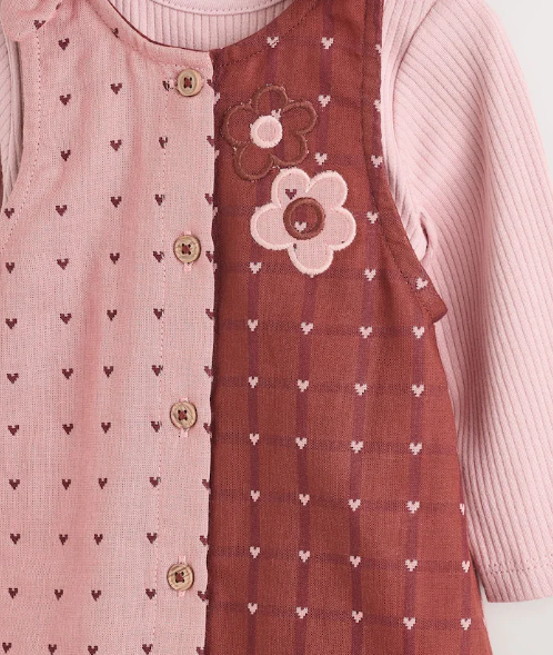 Next Pinny Dress & long Sleeves Bodysuit 2 Piece Set