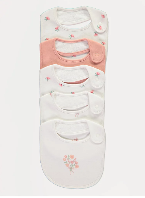 George Floral Pack of 5 Bibs
