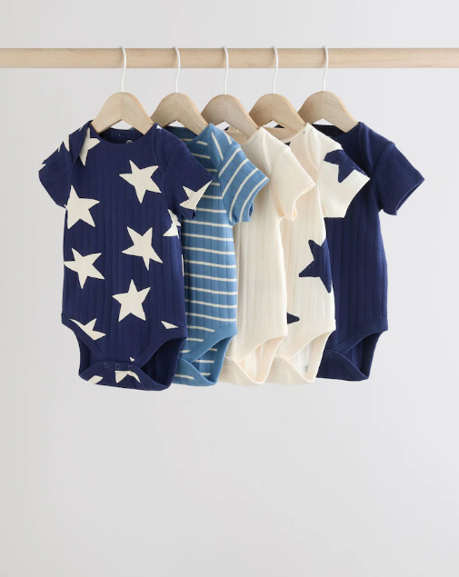 Next Pack of 5 Star Print Bodysuits