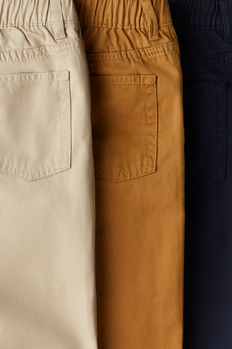 H&M pack of 3 Twill Trousers