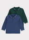 George Pack of 2 Tipped Long Sleeve Polo Shirts