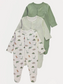 George Dino Print Pack of 3 Sleepsuits