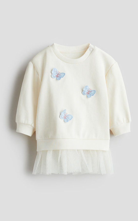 H&M Tulle-Skirt Sweatshirt Dress