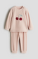 H&M Embroided Cheery Shirt & Trouser Set