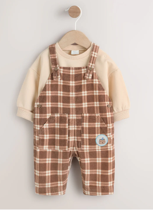 Next Dungaree with Bodysuit Set