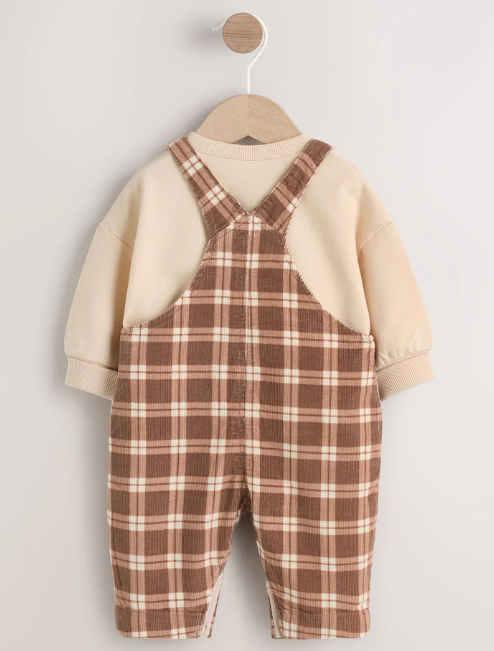 Next Dungaree with Bodysuit Set