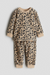 H&M Fleece Leopard Print Shirt & Trouser Set