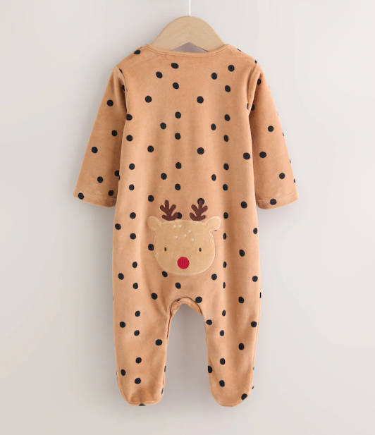 Next Velour Sleepsuit with Cap