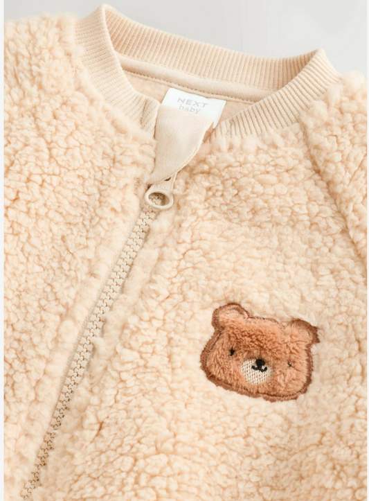 Next Bear Face Sherpa Sleepsuit