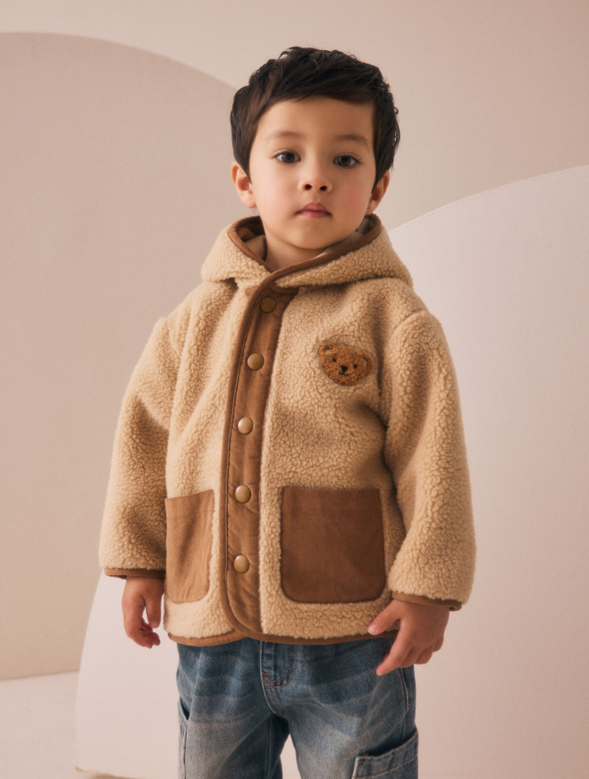 Next Bear Face Sherpa Hooded Jacket