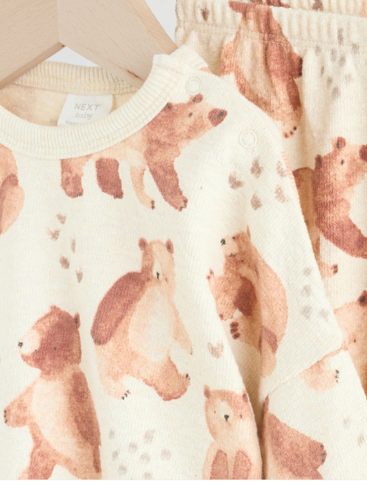 Next Bear Print Shirt and Trouser Set