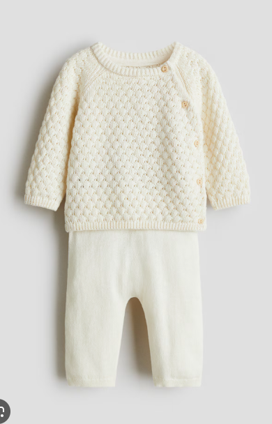 H&M Knitted Shirt & Trouser Set