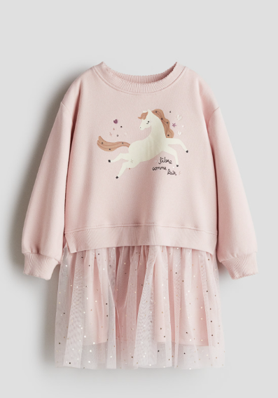 H&M Sweat Dress with Tulle Skirt