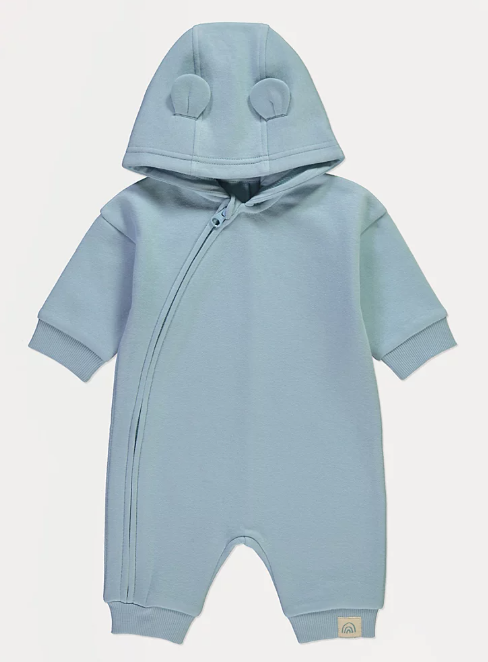 George Ear Detail Hooded Sleepsuit