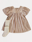 George Puff Sleeve Dress and Tights Outfit
