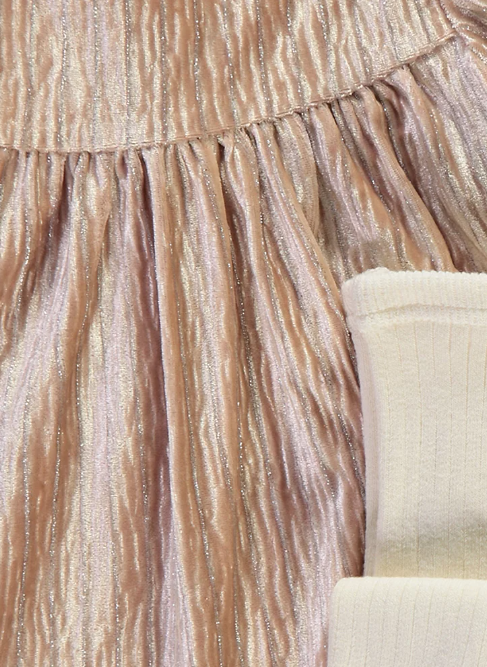 George Puff Sleeve Dress and Tights Outfit