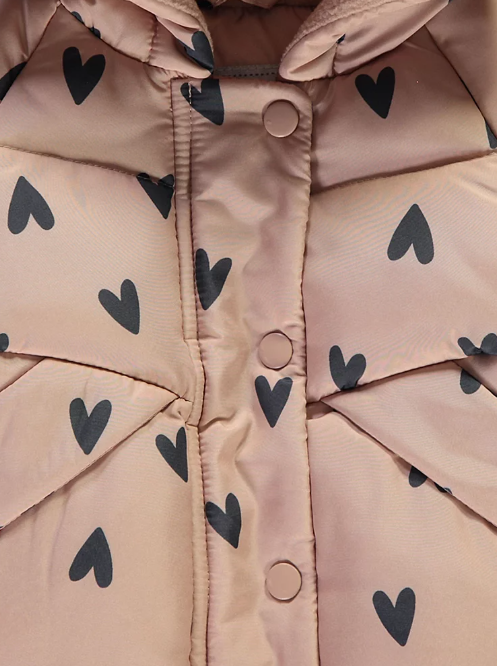 George Tan Heart Padded Hooded Coat