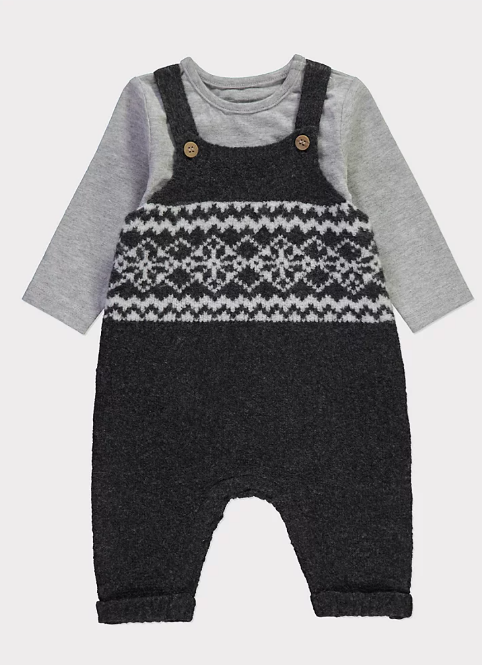 George Fairisle Dungaree and Bodysuit Outfit