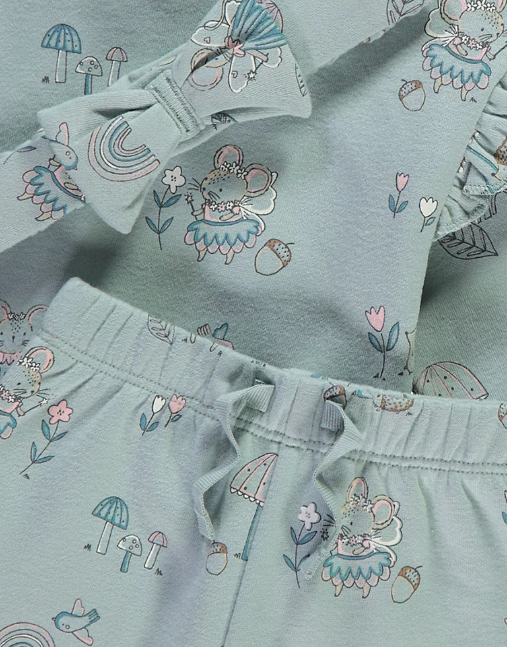 George Mouse Print Sweatshirt Trouser and Headband Set