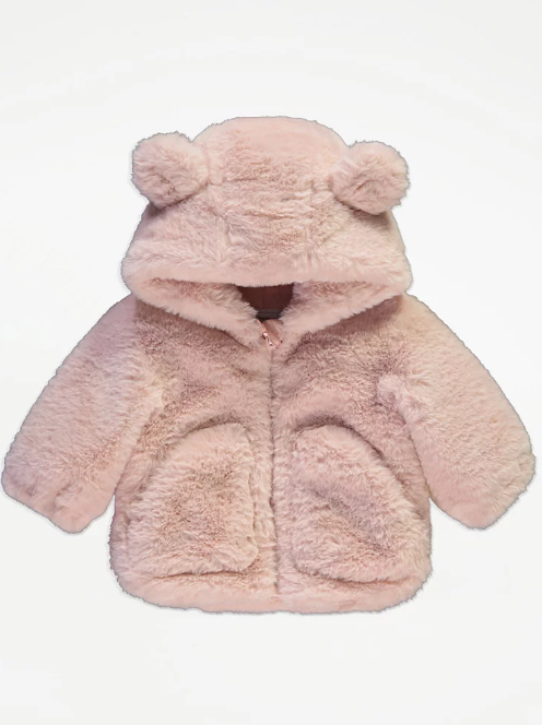 George Faux Fur 3D Ear Hood Jacket
