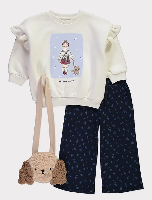 George "Autumn Walks" Sweatshirt & Trouser with Handbag