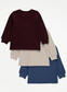 George Pack of 3 Waffle Long Sleeve Shirts