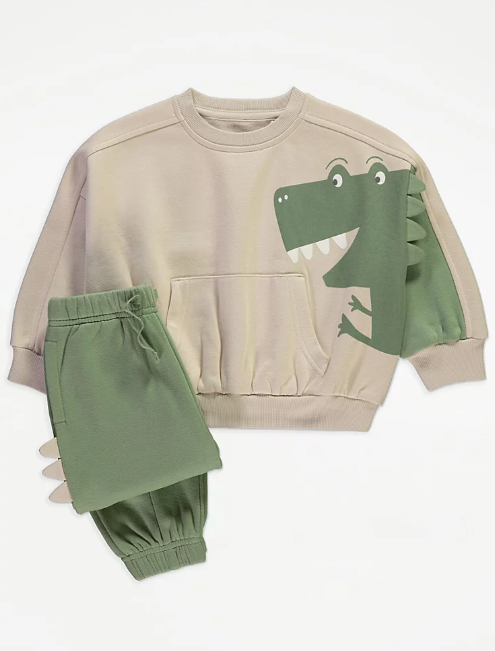 George Dinosaur Print Sweatshirt & Trouser Set