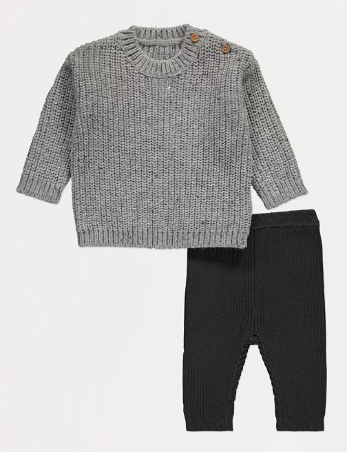 George Knitted Shirt & Trouser Set