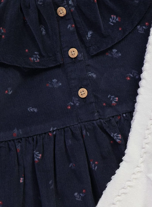George Frill Collar Dress and Tights Outfit