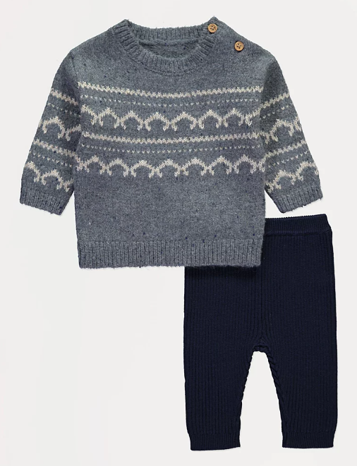 George Knitted Shirt & Trouser Set