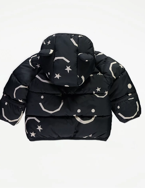 George Smile Print Hooded Coat