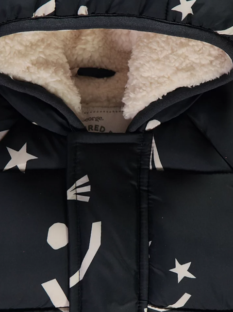 George Smile Print Hooded Coat