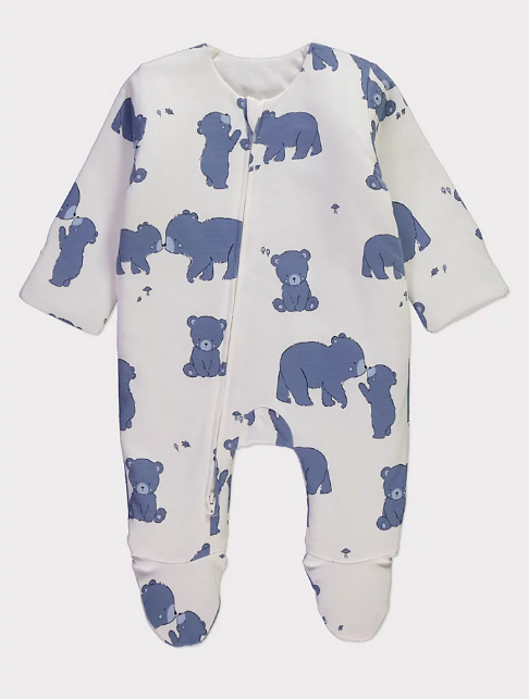 George Bear Print Sleepsuit