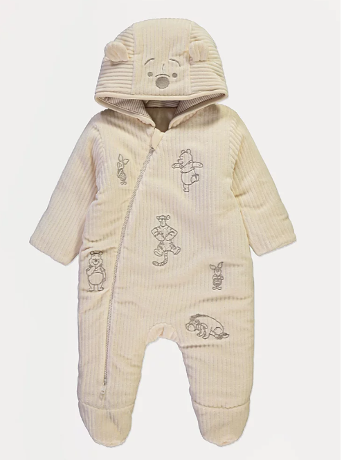 George Disney Winnie Velour Hooded Pramsuit