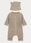 George Knitted Zip Fasten Footless Sleepsuit & Hat Outfit