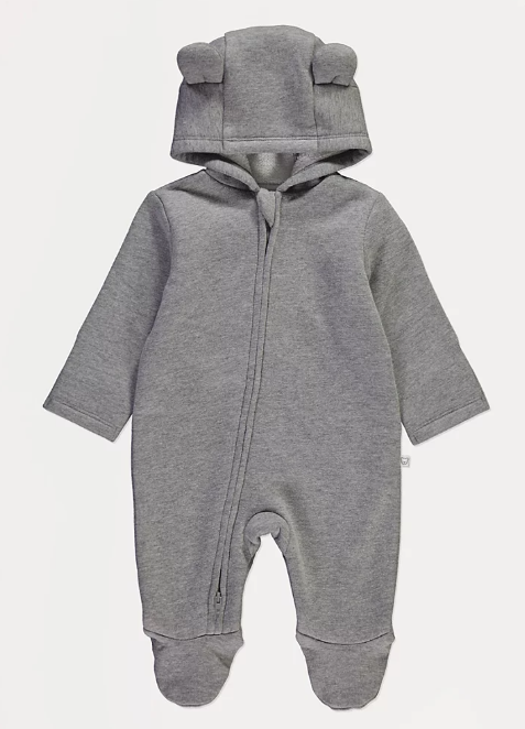 George Zip Fasten Fleece Lined Hooded Sleepsuit