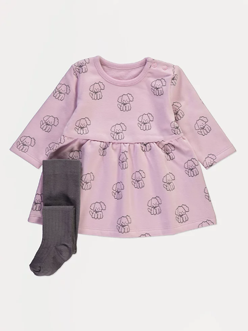 George Puppy Print Sweat Dress with leggings
