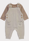 George Striped Long Sleeve Bodysuit and Dungarees Outfit
