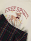 George "Free Spirit" Sweatshirt and Checked Skirt Outfit