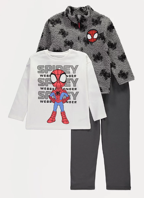 George Marvel Spider-Man Spidey T-shirt Borg Fleece and Trouser Set