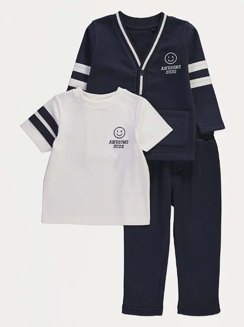 George "Awesome Dude" Cardigan T-Shirt & Trouser Set