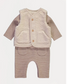 George Striped All In One Borg & Footless Sleepsuit