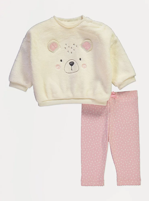 George Teddy Bear long Sleeve Fleece Shirt & Trouser Set