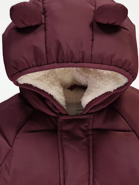 George Padded Fleece Lined 3D Ear Hooded Coat