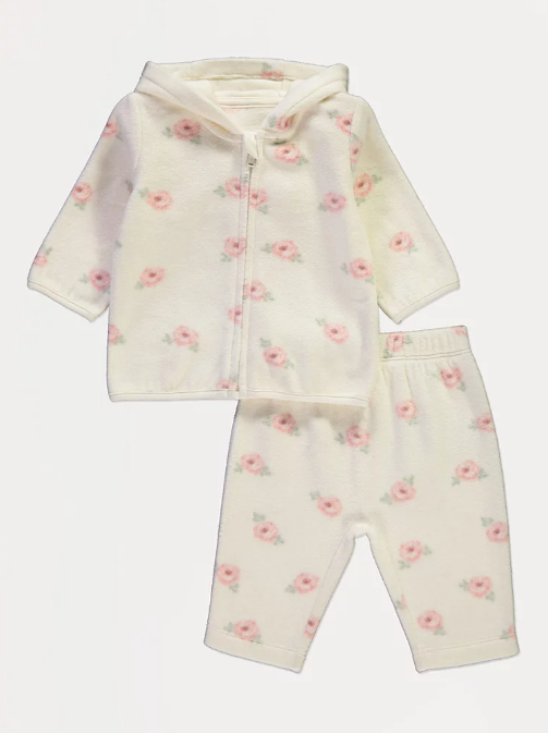 George Fleece Zip Through Hoodie and Trousers Set