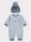 George Bear Embroidery All in One Footless Sleepsuit with Bobble Hat
