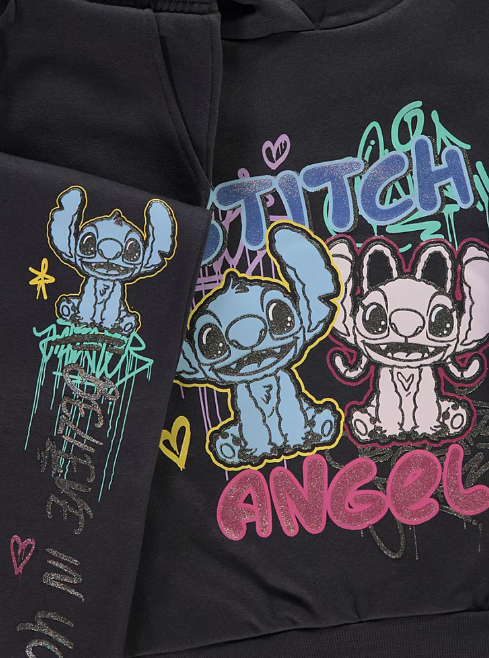 George Disney Stitch and Angel Sweatshirt and Joggers Outfit