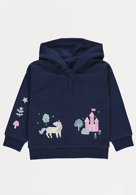 George Unicorn Castle Zip Through Hoodie