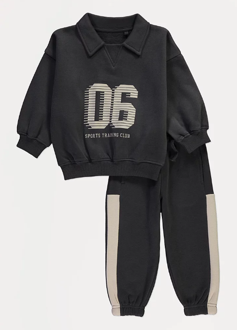 George Sporty Collar Sweatshirt & Trouser Set
