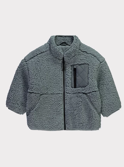 George Turquoise Borg Fleece Zip Funnel Neck Jacket